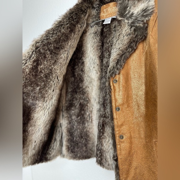 Boho Chic Leather Vest Faux Fur Trim Western Festival Layering Fall Piece PLarge - Picture 9 of 16